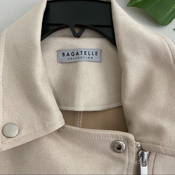 NWT BAGATELLE Almond Tan Full-Zip Biker Jacket - Picture 4 of 5